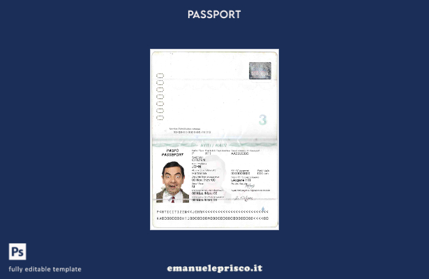 modello di passaporto haitiano in stile verificato